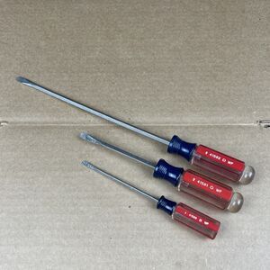 CRAFTSMAN Vintage Slotted Screwdriver Set 3 PC Flathead 41582 41581 41589 USA